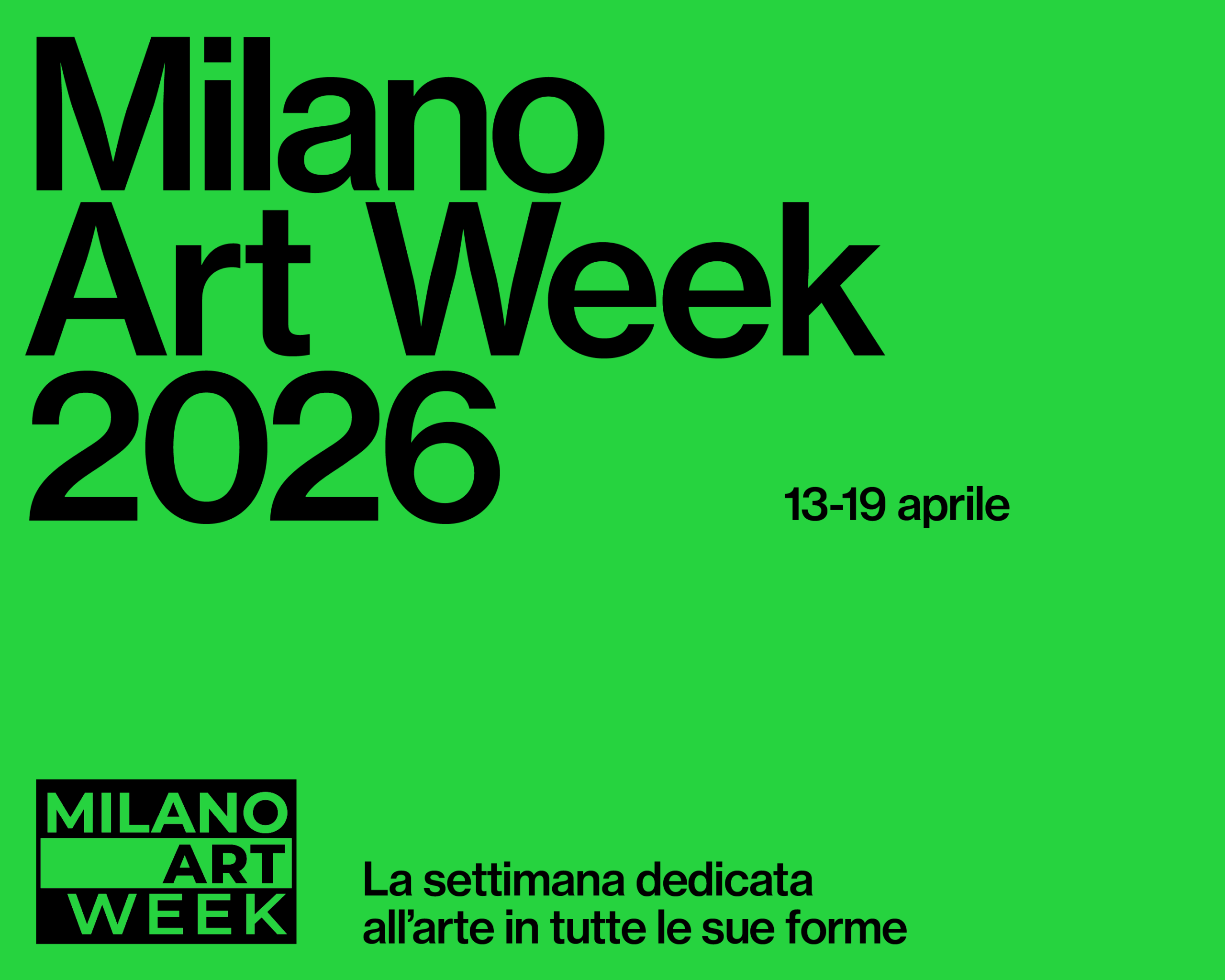 Locandina verde brillante Milano Art Week